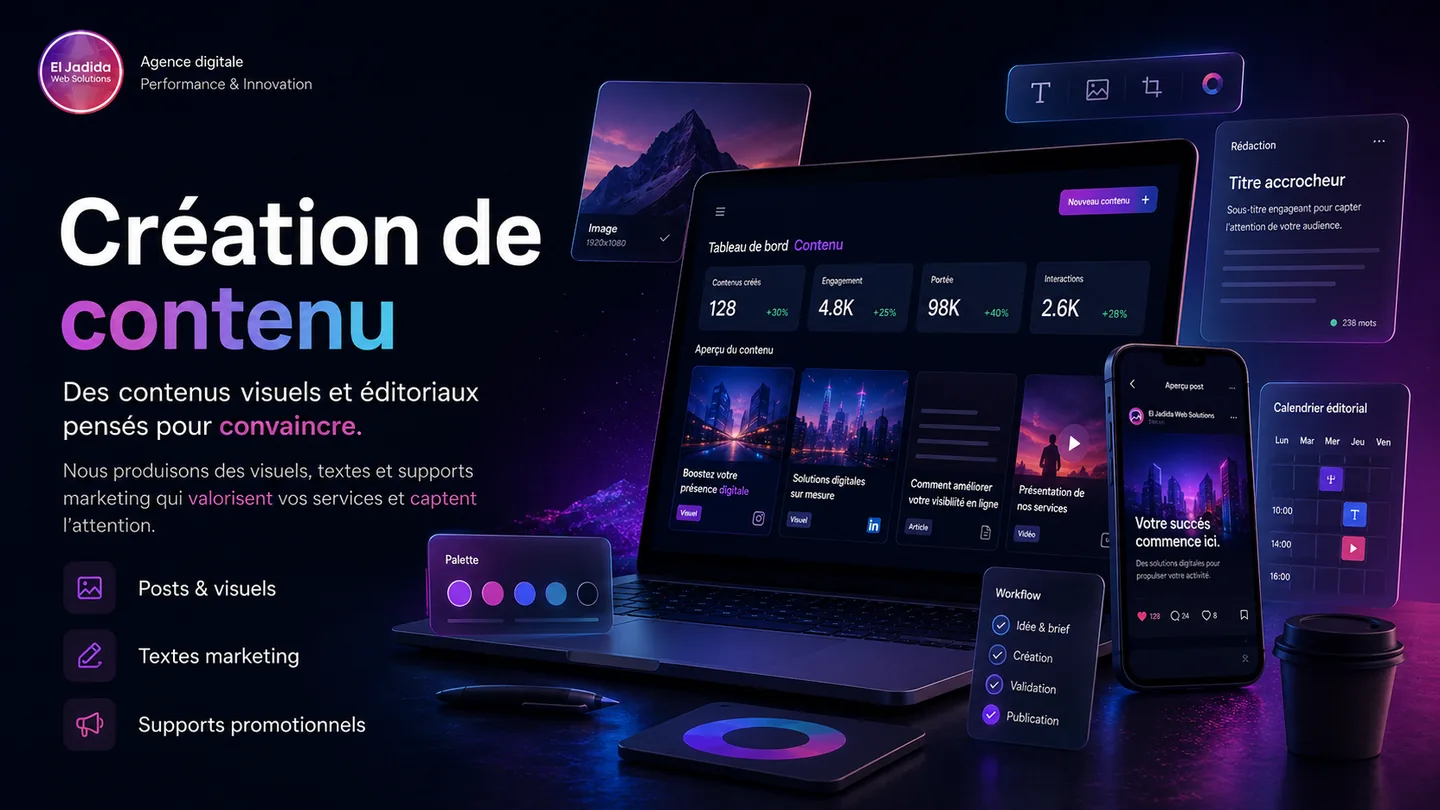 Exemple visuel de création de contenu digital