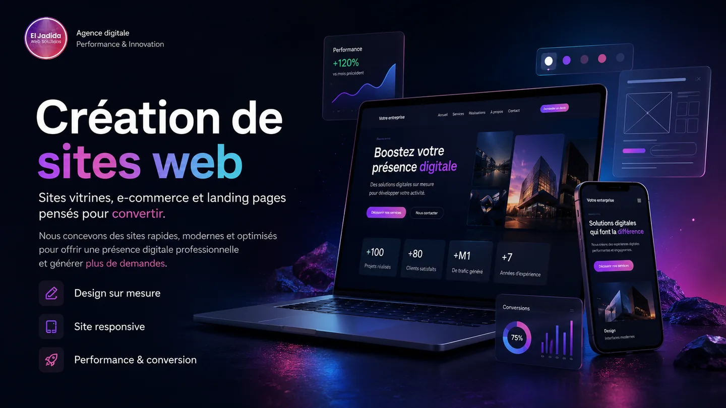 Exemple visuel de création de site web professionnel
