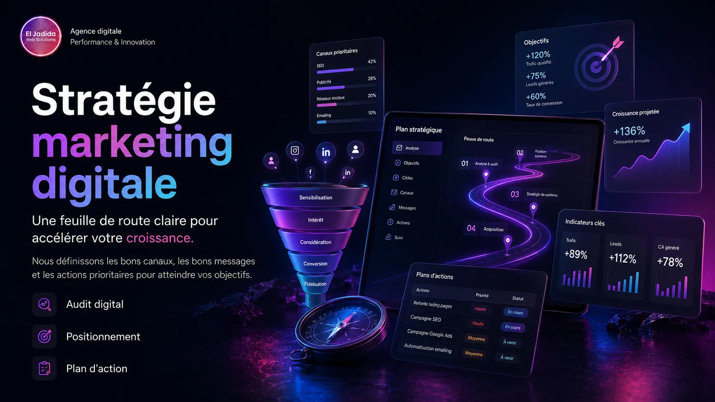 Exemple visuel de stratégie marketing digital